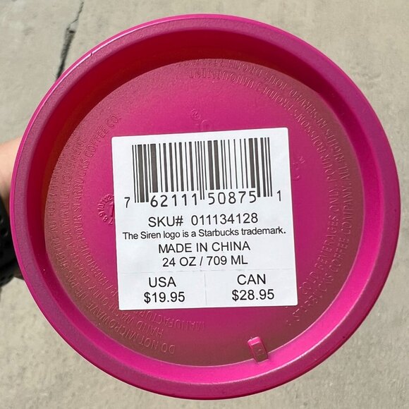 Starbucks Venti Yellow to Pink Grid Tumbler Cold Cup - NWT - Picture 4 of 4